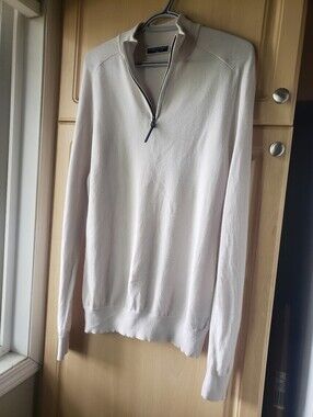 Charles Tyrwhitt 100% Wool Men’s Cream Quarter-Zip Sweater